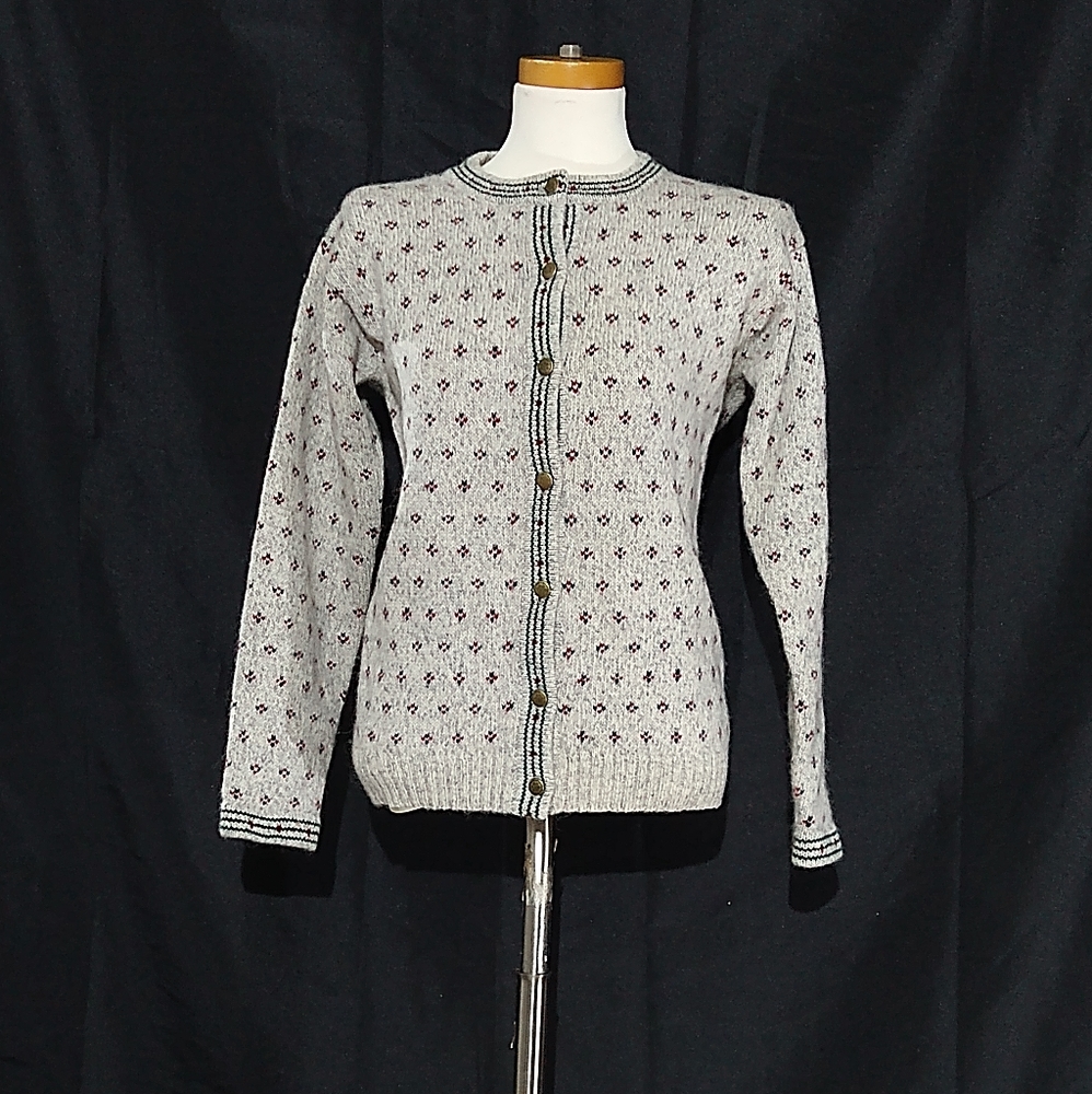 S) Vintage Eddie Bauer Fair Isle Wool Cardigan
